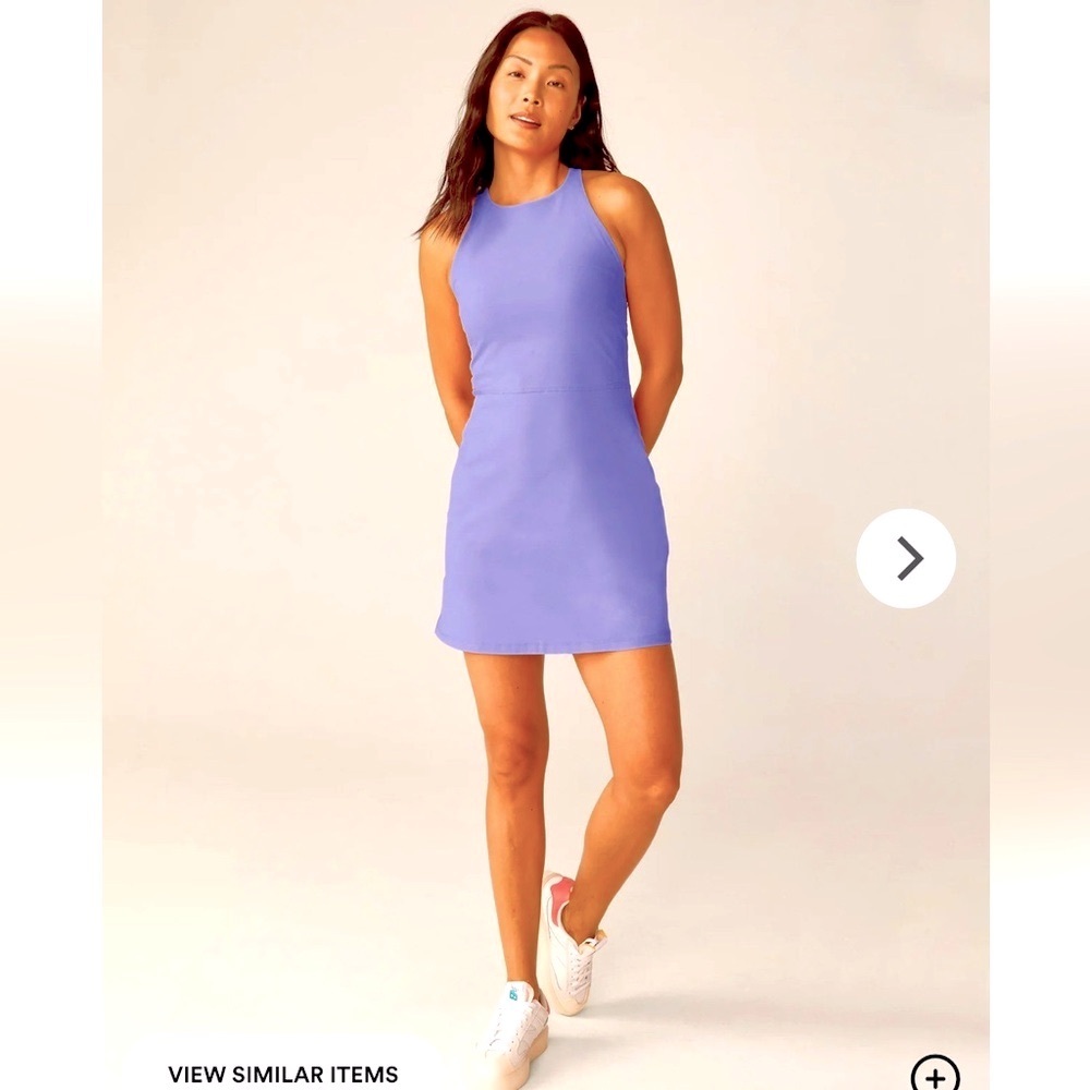 NWT Beyond Yoga Spacedye Refocus Dress Periwinkle Cloud Heather Size Medium